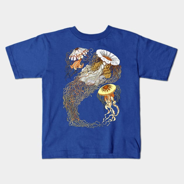 Jellyfish floats Kids T-Shirt by DashingGecko